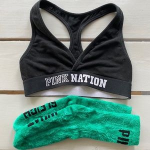 PINK bralette with socks